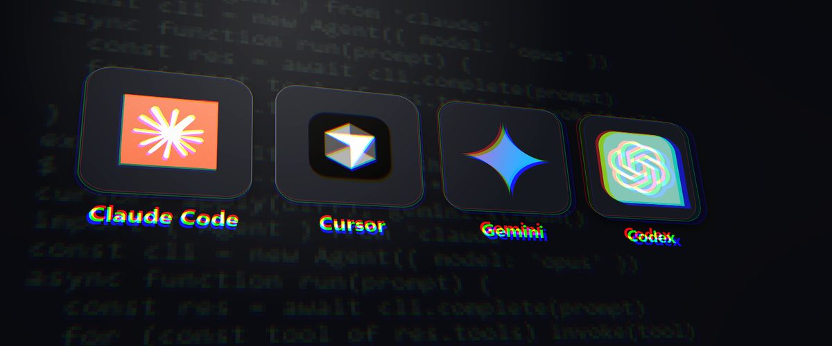 Claude Code, Cursor, Gemini and Codex logos
