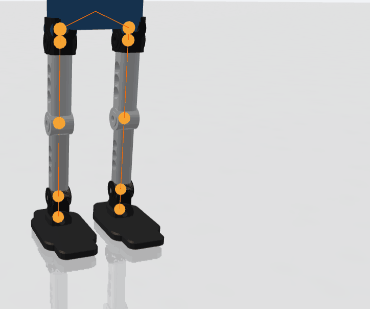 A two-legged walker balancing and stepping.